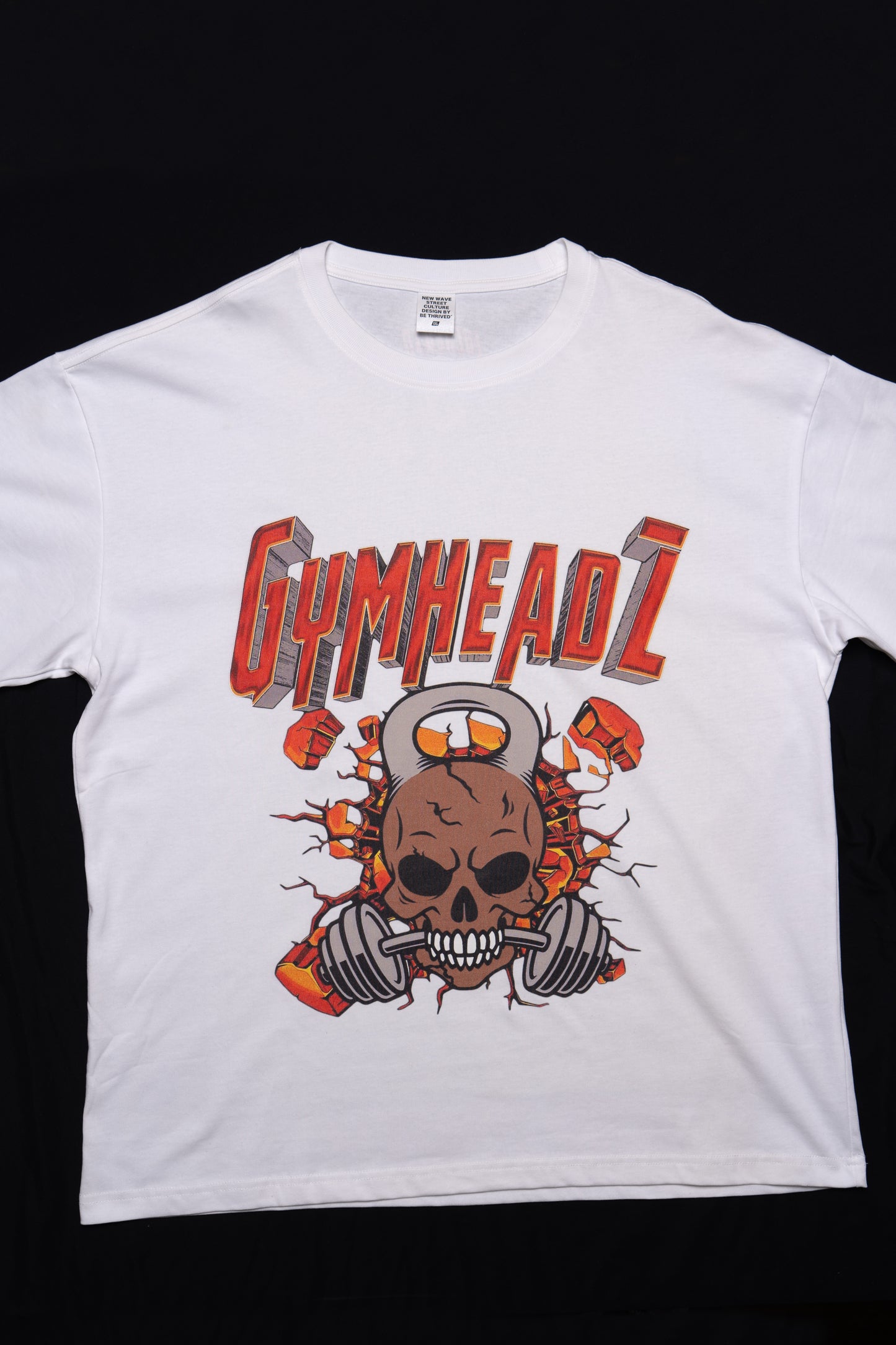 Oversized Skull Breaker Tee — White