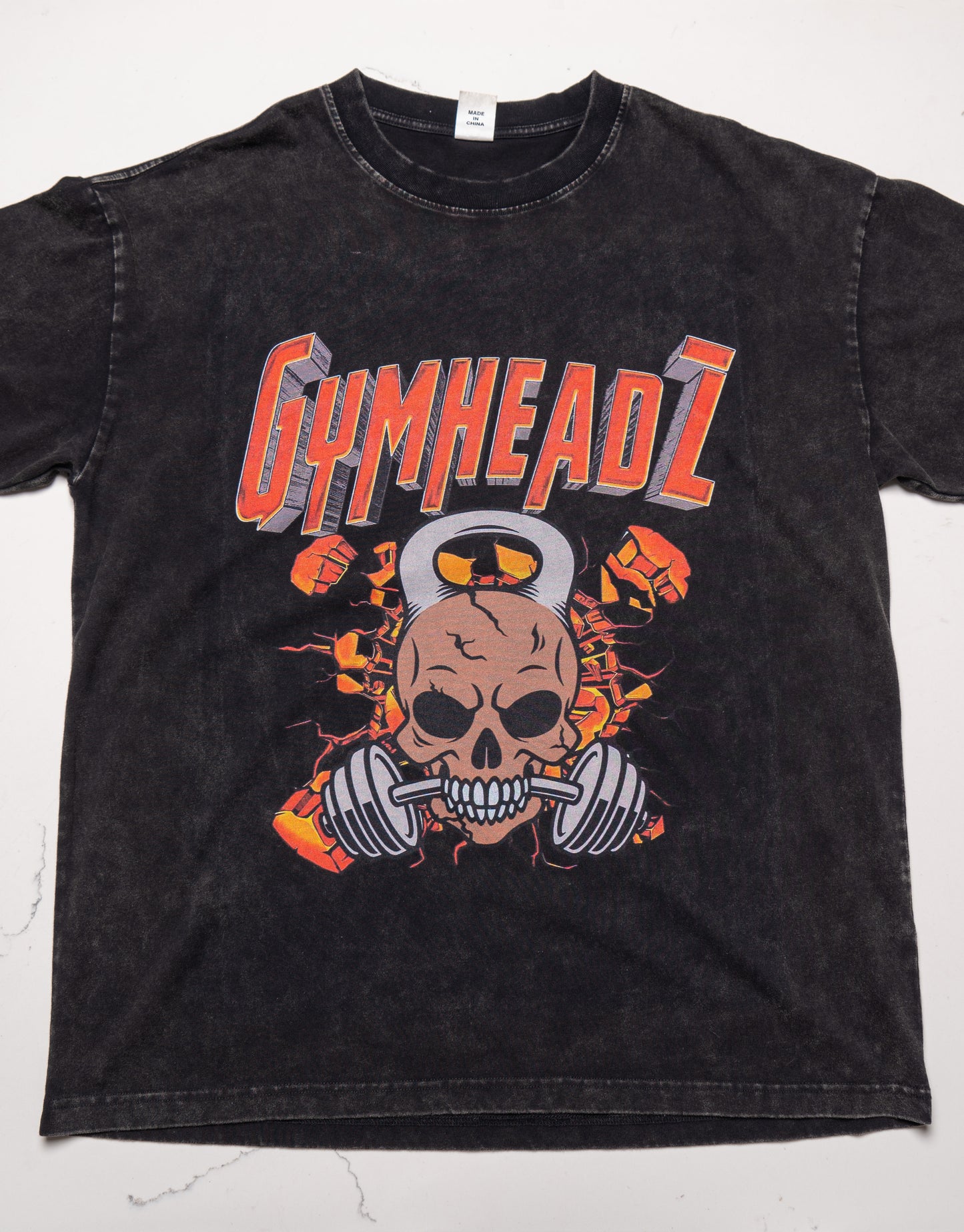 Oversized Skull Breaker Tee — Acid Wash