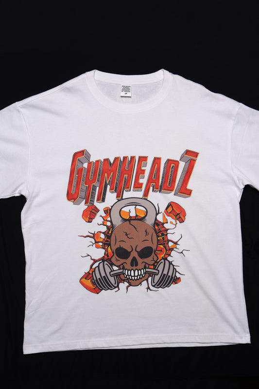 Oversized Skull Breaker Tee — White